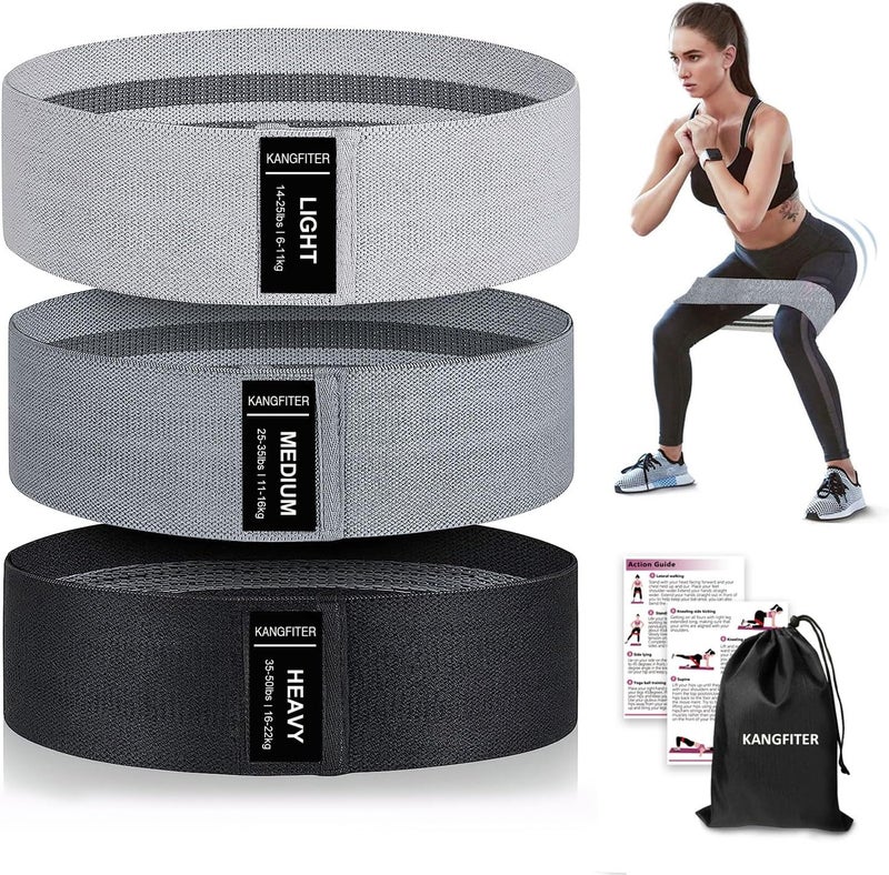 KANGFITER Non-Slip Fabric Resistance Bands for Working Out, Loop Exercise Bands for Booty Leg, Butt, Glute, Stretch Workout Bands for Women & Men, Hip Elastic Bands for Home Gym Fitness, Yoga, Pilates - Image 1